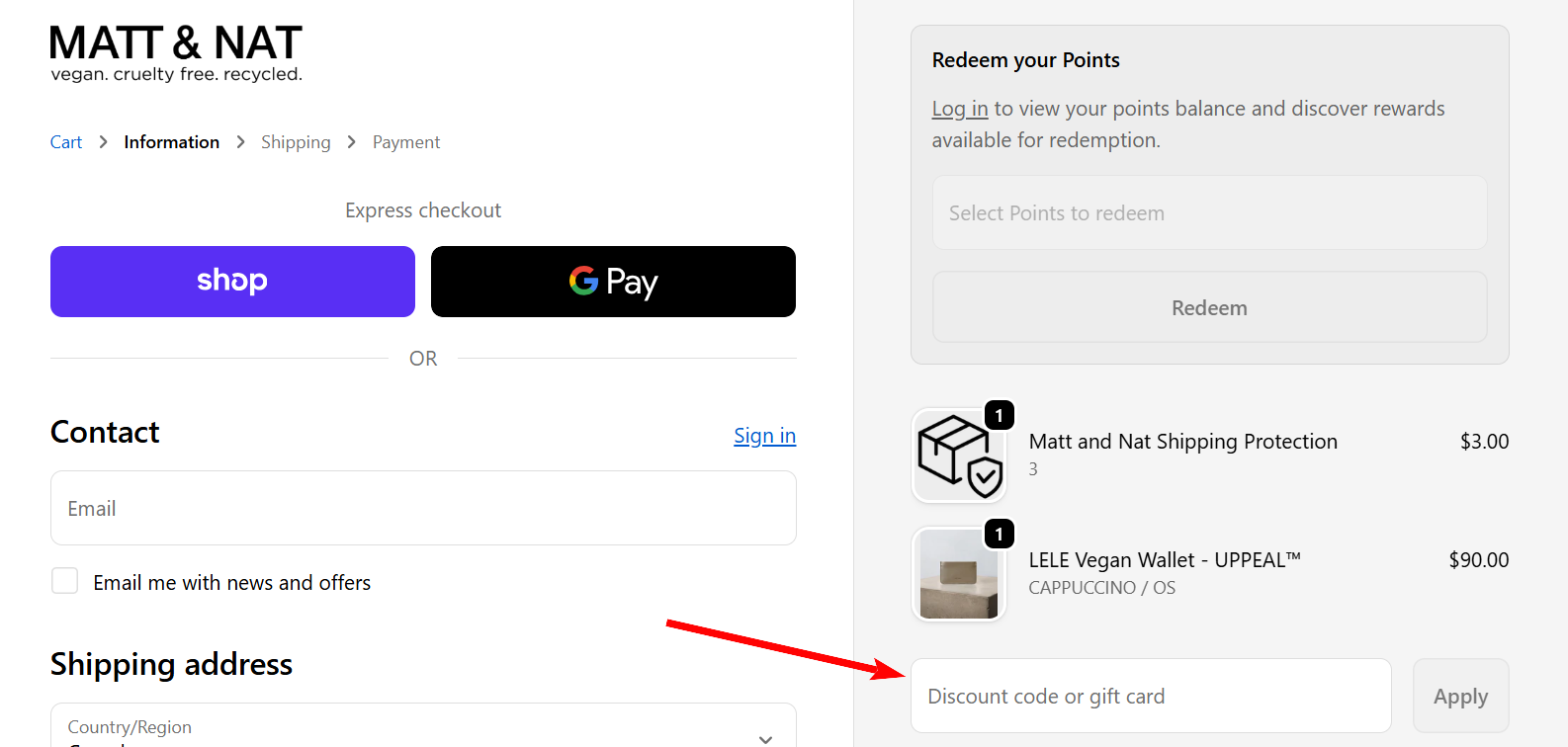 “How to activate a Matt & Nat promo code”